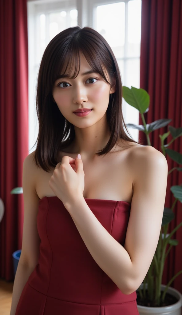 red swimsuit