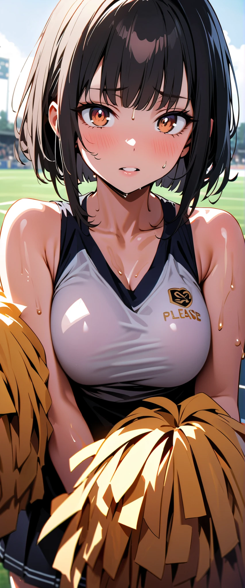 (((masterpiece))),(((High resolution)))、(((perfect face)))、(((Air Groove)))、15 years old, (((sexy sports wear))), Plump, top quality eyes, detailed texture, look at the camera, big tits, ((high resolution face))