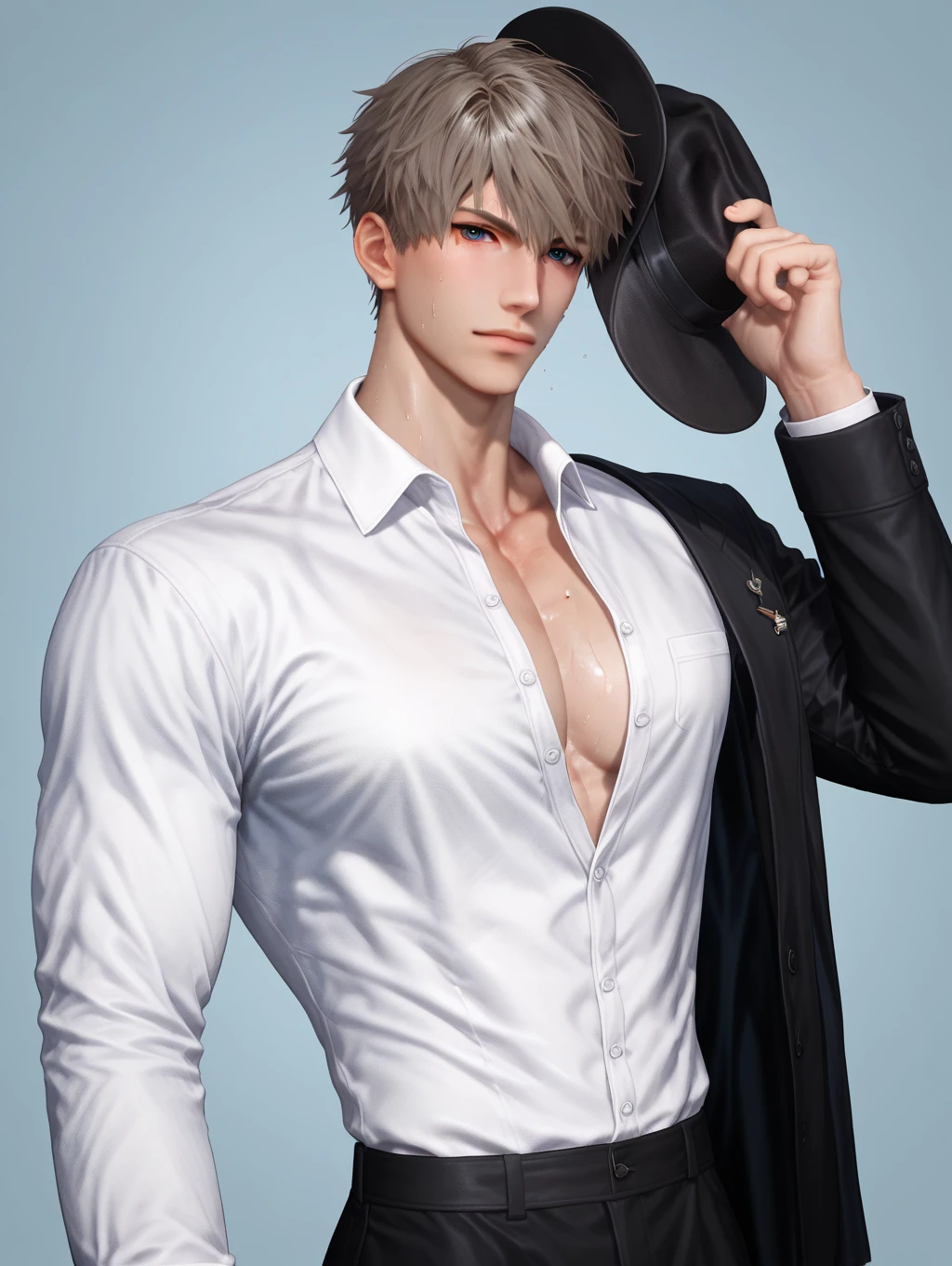 schoolboy,Abs,White hair,rugby --auto