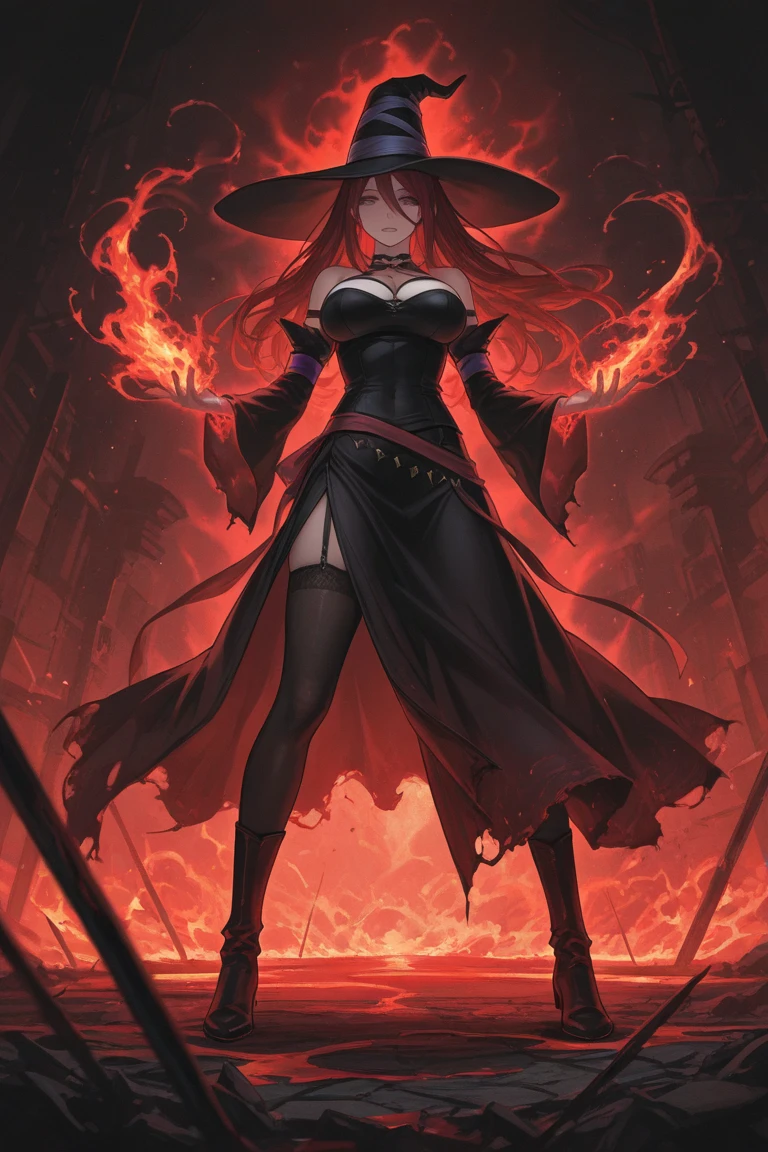 Young busty witch hermiona granger appealing desirable, stockings, 18 years old,
seductively while looking at viewer,
ragged see-through dress, very big cleavage,
angry looking,
Darkness, delicate flame, black eyes, heels, dim colours, red Black, Shadow, fading glow, flaming shadows,
slim, tall long legs, long waist,
unkempt long white hair,
heels,
dull light, fuzzy light, dim light,
dimness, gloom, murk,
dark fantasy theme,
ferocity,
spell, spelling, incantation, spellworking, allure, bewitchment, hex, witchery,
magic, sorcery, wizardry, witchcraft, enchantment, fascination, charm,
sword swing,
magical haze,
Fire Witch,
red hair,
glowing eyes,
red dress,
fire haze,
heat,
pretty,
high dinamic range,
iluminated only by firewall,
dark,
attacking throwing magic spells,
action pose,
powerful aura,
sultry,
magical place,
whisps of magic,
flowing robe,
rising triumphantly from the flames
cast fire spell,
magic fire,
shooting fire from her hand,
emerging from magical fire circle,
holding ball of fire,
night,