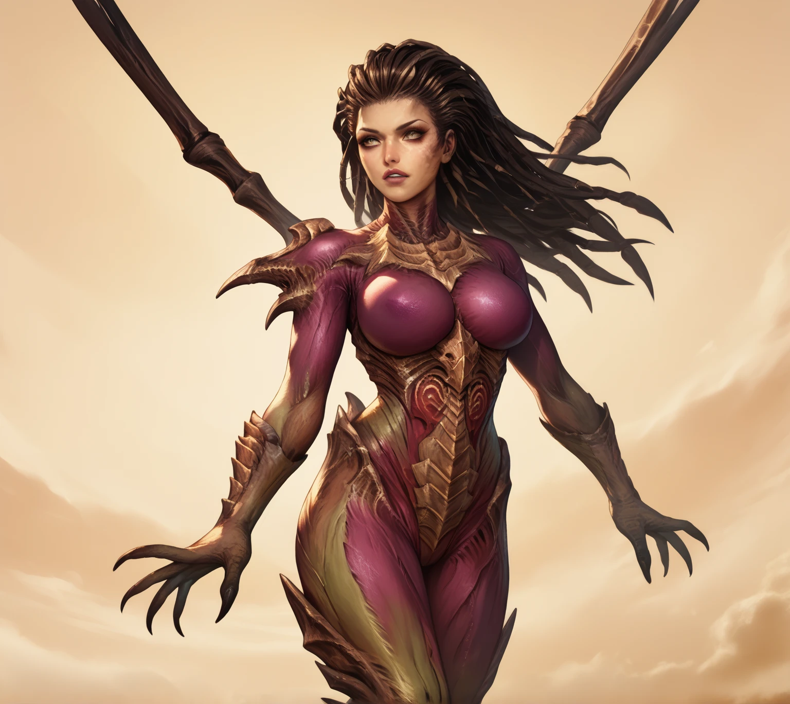 beautiful, masterpiece, best quality,perfect lighting, <lora:Kerrigan:0.8>, Kerrigan, 1girl, solo, upper body