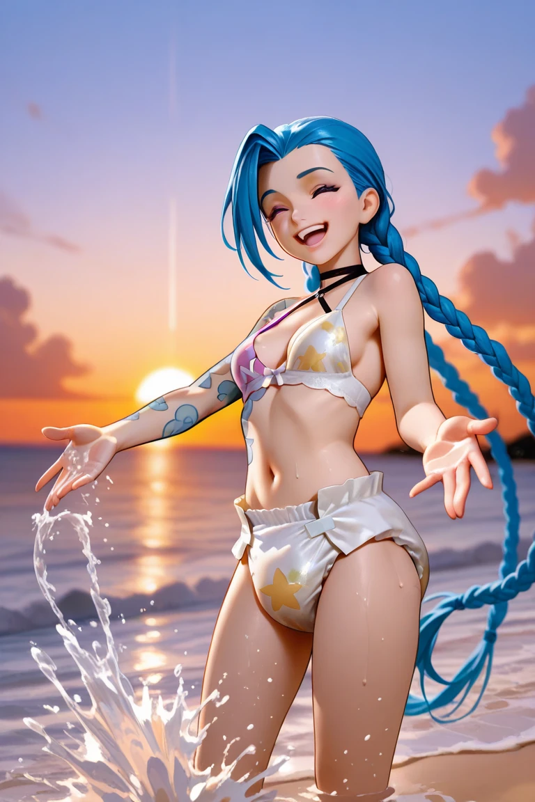 (Masterpiece, Best Quality:1.3), highres, 8k, highly detailed, fantasy, ((2d)), centered,  illustration, mature female, <lora:AndrAIa-8:0.7>, (AndrAIa), looking at viewer,  smile, portrait, upper body, smile, closed mouth, depth of field, sharp focus, (AIoufit), side-tie bikini bottom, head tilt, light smile, [freckles:0.4], leaning forward, AIfins, fingernails, starfish hair ornament, (shiny skin:1.1), earrings, vivid, details, glowing:0.4, bloom:0.5, (soft lighting:1.1), pose, navel piercing, beach, tropical, light rays