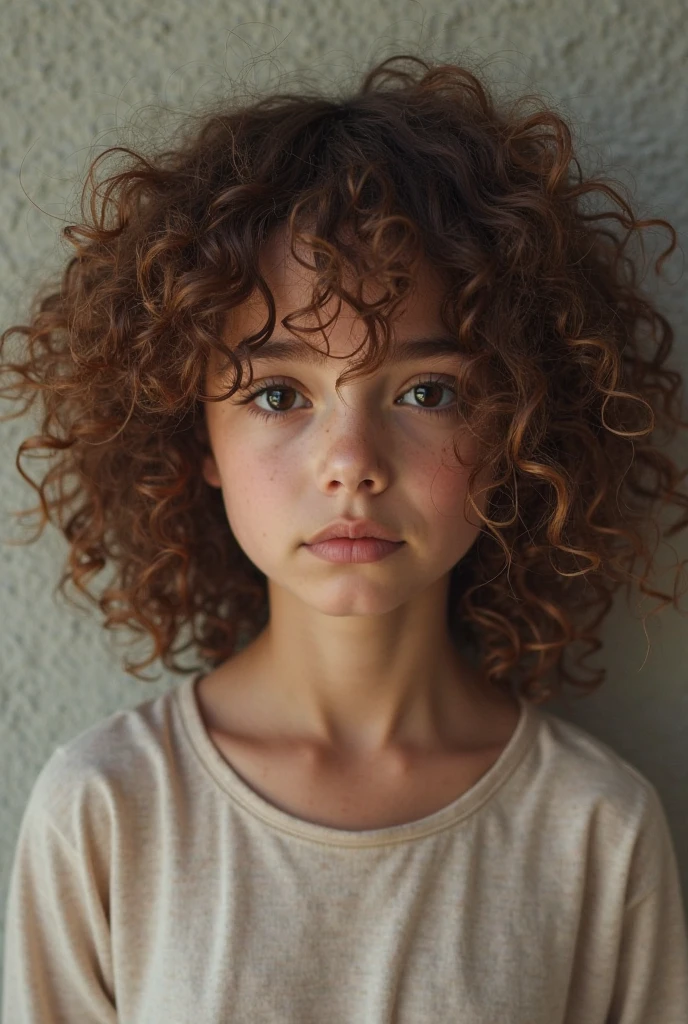(One lady)、"Full length portrait of attractive 7 year old girl with curly hay colored hair, Hairstyles in the late 80s, small freckles, Beautiful face, Seductive dark blue eyes, and moderate breast size, Show off your natural beauty."