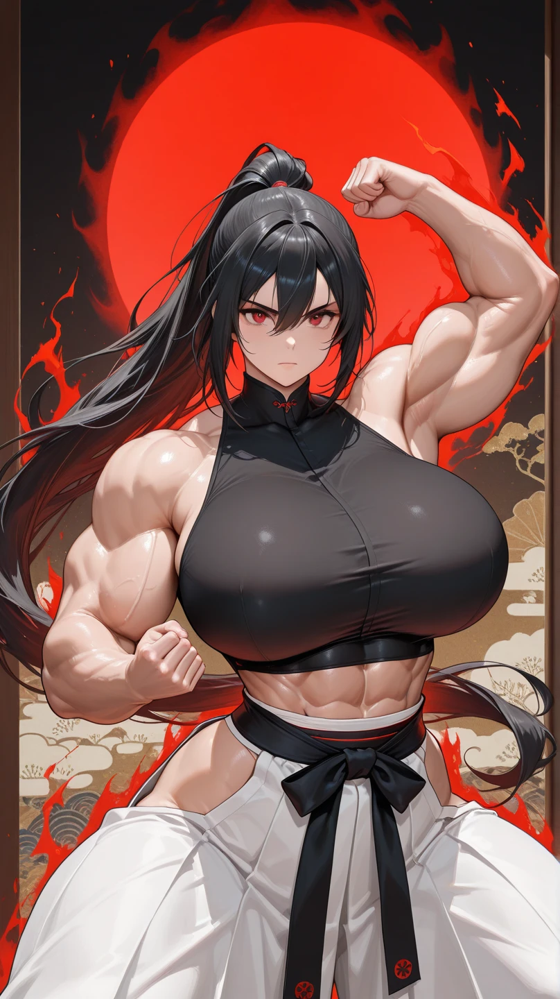 masutepiece, Best Quality, 1 adult female, harukagracia, Black hair, Long hair, Ahoge、braid ponytail、cleavage cutout, Clothes Cutout, black eyes, Dress:1.5, lip stick, makeup, ((super gigantic breast)), (muscular:1.5), (musculature, Abs, Biceps, oblique, abs lines, Army, Ripped, Fit), smile, sketch, Solo, Full body, decent clothing:1.5, SFW:1.5,