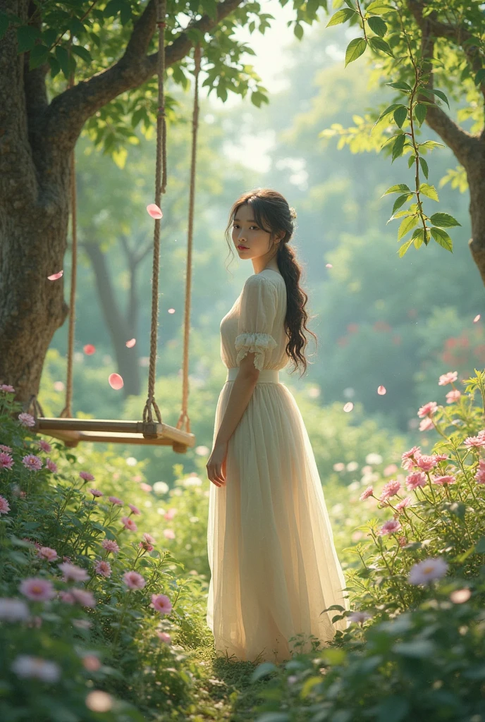((top quality)), ((​Masterpiece)), ((Super detailed)), (extremely delicate and beautiful),Ray tracing，White Rose，sit cross-legged，white socks