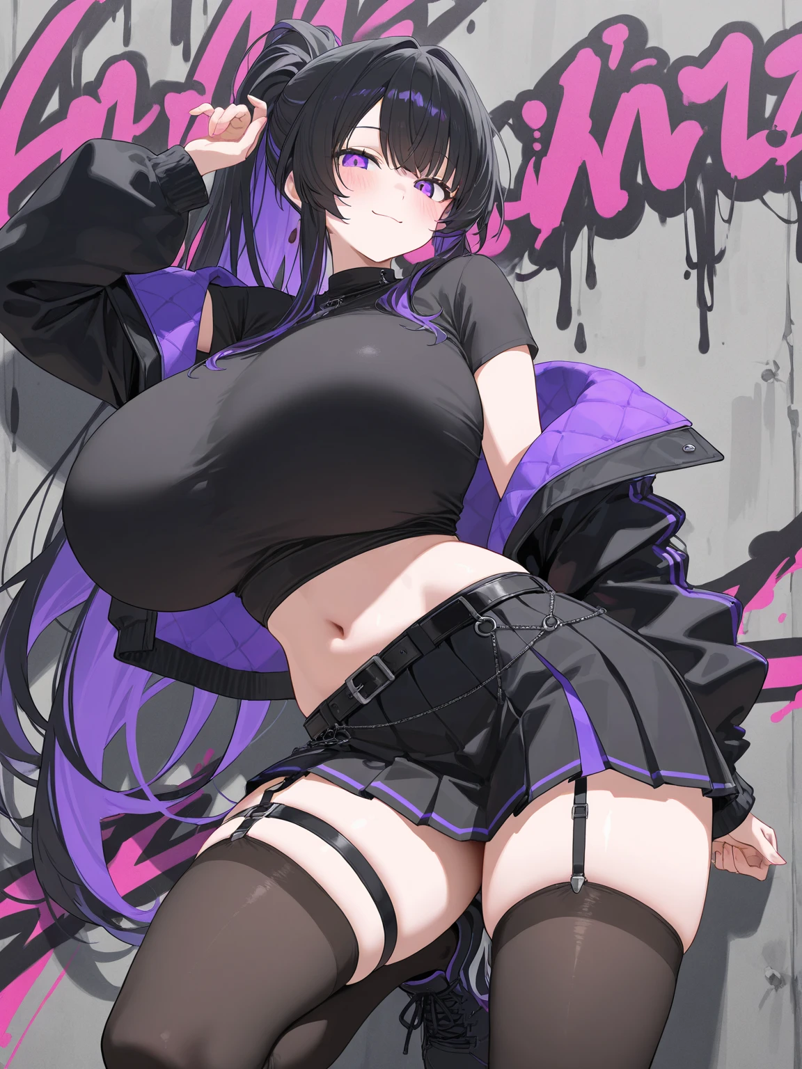 Emo goth girl with huge breasts futa