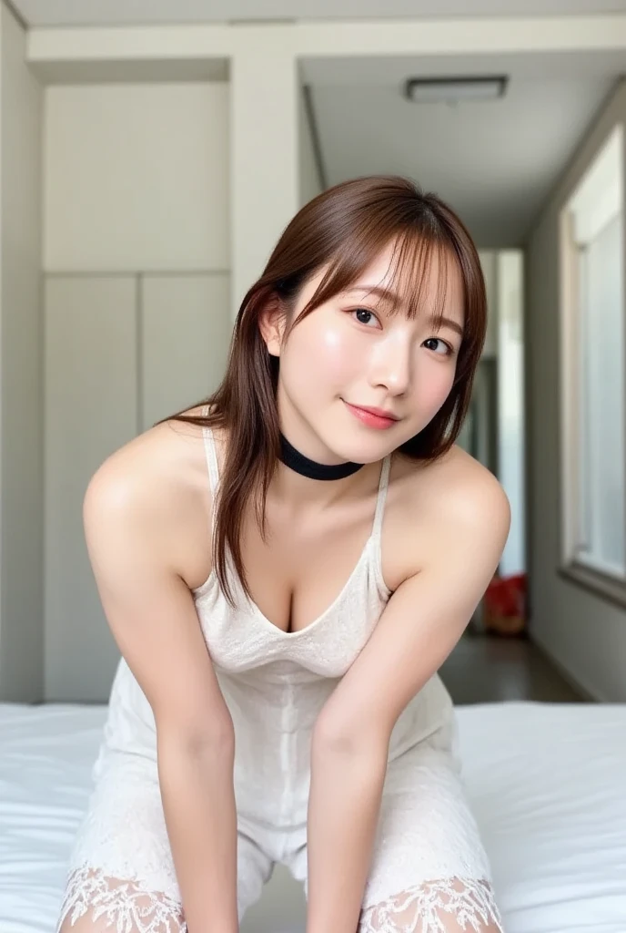 naked apron、Cooking Apron、Woman in an apron、Tabletop, highest quality, Realistic, In detail, Textured skin、realism、High resolution, 8k wallpaper, Perfect dynamic composition, Beautiful big eyes:1.2,Droopy eyes、Small Nose、 Long Hair, Loose wavy hair、Brown Hair、Big ample breasts, Random sexy poses,Chest to chest、(Breast swelling 1.2)、smile、Shut your mouth.、Sit on the sofa、22 years old、(Droopy eyes 1.4)、Baby Face、Japanese、pretty girl
