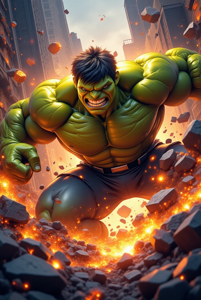 Hulk, huge muscle, full strength, smash planet --auto