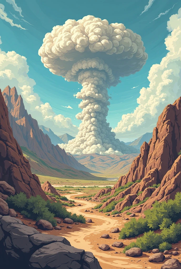 arafed cloud of smoke rising from a mountain road, huge clouds, amazing volcanic eruption, massive clouds, voluminous clouds, cloud vortex, giant clouds, giant cumulonimbus cloud, extreme fluffy clouds, huge explosion, beautiful cloud, breathtaking clouds, epic clouds, wow clouds, billowing clouds, exploding powder, huge explosions --auto --s2