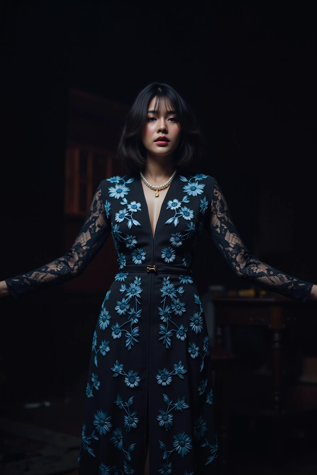 ((Masterpiece, best quality, edgQuality)),smirk, smug,
edgAyre, blue hair, red eyes, dress, huge breasts, full body,
<lora:edgAyre_AC6:1>
Haute_Couture, edgCT, a woman in a ([blouse, chic top designer dress]::0.5) , wearing edgCT, <lora:edgLycorisChic:1>