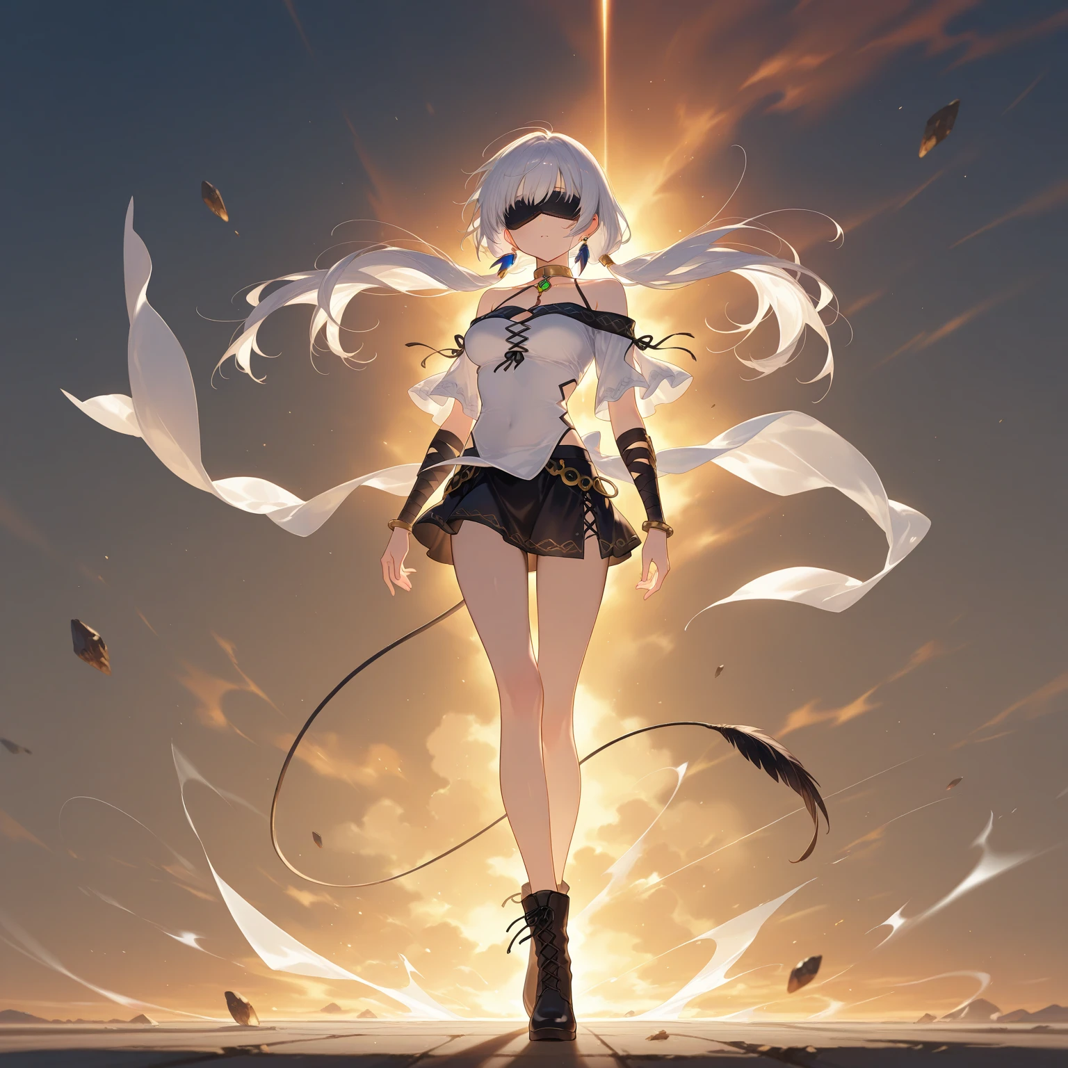 (masterpiece), (best quality), realistic, cinematic light, Hinata from Naruto, cool pose, battlefield background, perfect body, white eyes, white bobcut hair