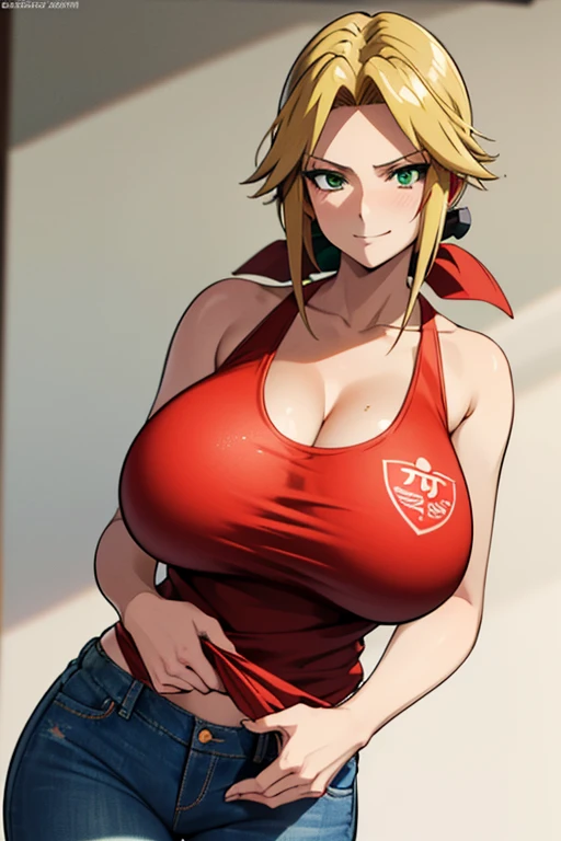 (shirt lift) ((show off nipple)), thick, Beautiful anime girl crouching, Annie Leonhart, Gym Chun-Li, 2b ..., 2b, looking like Annie Leonhart, tits, King of Fighters character, Bend your body, Blonde nude nsfw bob cut ((full body)) (body shot) arms up (Red volleyball pants) (White volleyball uniform) from front red cheek (Detailed eyes)(perfect eyes)(sweat)((steam))(see through)((erect nipples))((topless))