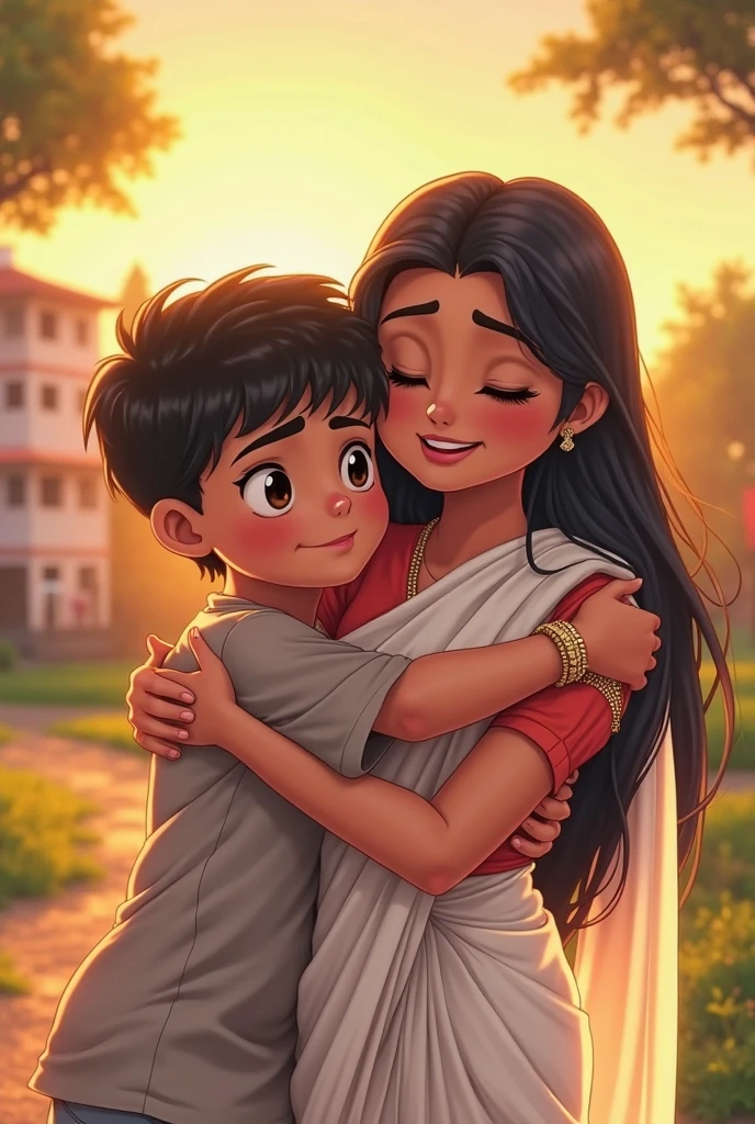 A girl wearing a saree is refusing a boy's love proposal and the boy is crying and there is a blue heart written in blue heart i need you kunti