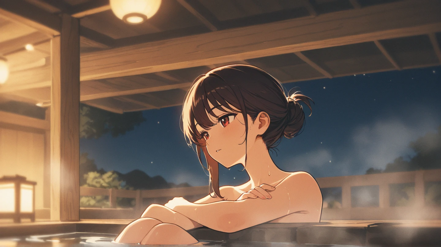 portlate、512、Lo-Fi(Lo-Fi) girl, 18 years old、completely naked、in the shower、Early evening、Pastel colors、Painting, 18 years old.