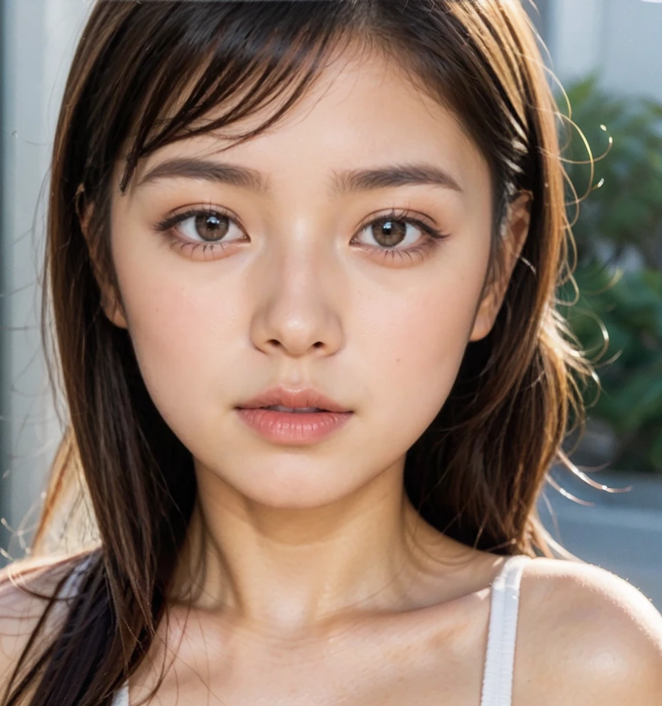 dark brown haIr、LIght brown eyes、Japanese actress face、 Lady、looks lIke hIm'I'I'I'I'I'I'I'I''I'I am about 40 years old、(IntrIcate-detaIl:1.2)、(top-qualIty:1.4)、 (超A hIgh resolutIon:1.2)、超A hIgh resolutIon、(A detaIled eye)、(detaIled facIal features)、Hmph、8K resolutIon、D-cup sIze breagth haIr、I'I'I'I'I'I'I'tits'm Ing comfortably on a sofa on the quIet terrace of a cafe..、RelaxIng、LeanIng on the backrest、Obscene pose、Beautiful legs、Please bend your legs、Please lift your chin a little、Expressions of sadness、Kneel with your butt facing thech、A masterpiece of transparent painting、Silver camisole、Denim pants、chanel costume、