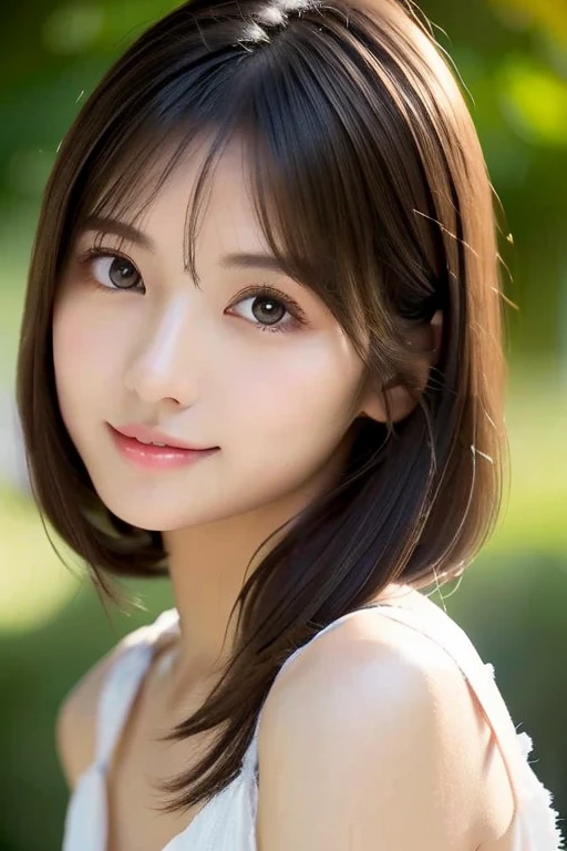 best quality, face focus, soft light, ultra high res, (photorealistic:1.4), RAW photo,(Shinozaki Ai), white skin, kawaii,
1 Japanese girl, solo, cute, (smile), (pupil, lights in the eyes),  detailed beautiful face, Medium-sized breasts,(high resolution detail of human skin texture),(long hair),(portrait), upper body, white traditional kimono, 