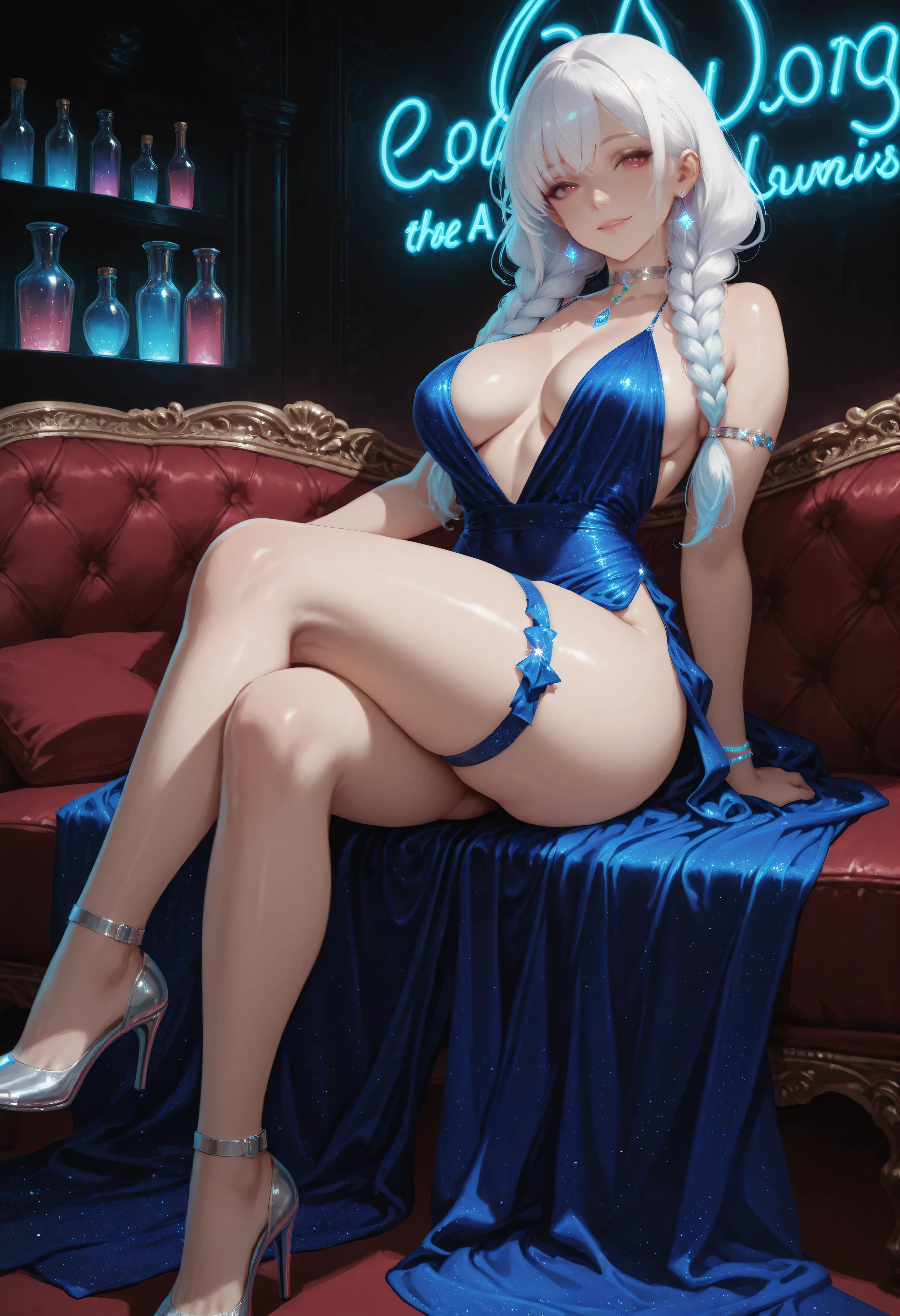 ((tmasterpiece,best qualtiy)),The three goddesses are beautiful and moving,
st louis\(luxurious wheels\) \(azur lane\), High- sharpness, HighestQuali, illustratio, cinematric light, ultra - detailed, 详细的脸, (Detailed eyes), best qualtiy, ultra - detailed, tmasterpiece, (详细的脸),big cleavage breasts, hair adornments, 耳Nipple Ring, choker necklace, sportrait, silver lingerie, Clothing that exposes, higher detailed, glowing light eyes, (Hotel: 1.2), sit on a bed, Sat down, Beds, janelas, nigh sky, The light from the back window is backlighted, llight rays, (hight contrast), (a color),huge tit