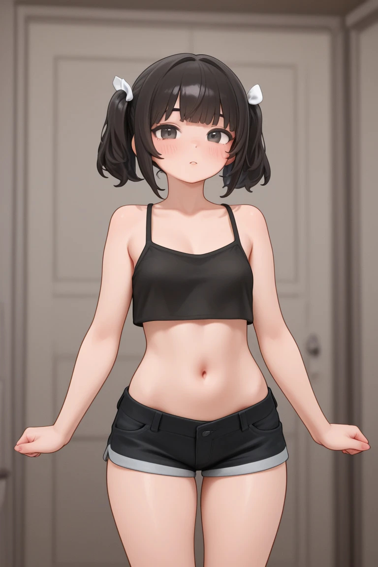 1 woman, alone, 8K, masterpiece,, Masterpiece, 8ก, (big breasts:1.5), Cute face, , look at the audience., Stationary face , (nipple:1.6), (hairy:1.8), blue panties,