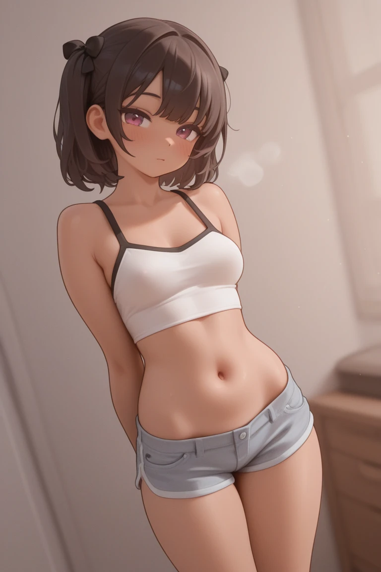 Dark brown skin　　Strike Witches　Megami Device　Dark brown skin　Dark brown skin　　Serask　Crotch　　full back panties　　Shyness　　　medium hair　1１age　Love juice　　Squirting