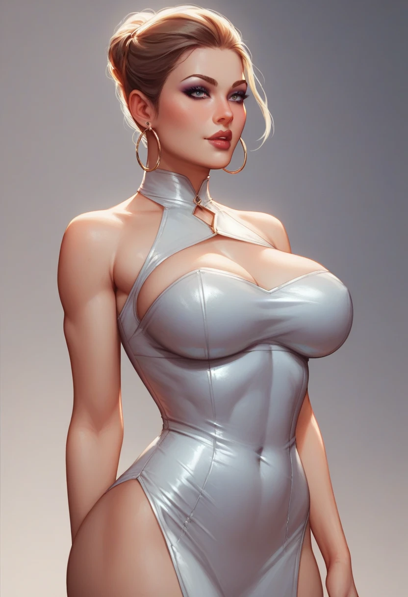  Naked elf, without clothes with sculptural body, large ass, sexual position, close up of the ass muscular body, silver hair, blue eyes, perfect image, landscape of paradise