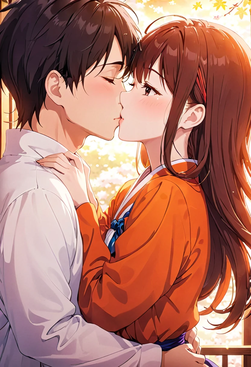 anime image of a couple kissing each other in a kiss, kissing together cutely, lovely kiss, Girls in love, kissing together, kiss mouth to mouth, kissing each other, kissing, couple kissing, make it, Cartoon shading animation, Kyoto Animation stills, data center, still from tv anime, , kiss, Anime Stills, Anime Stills