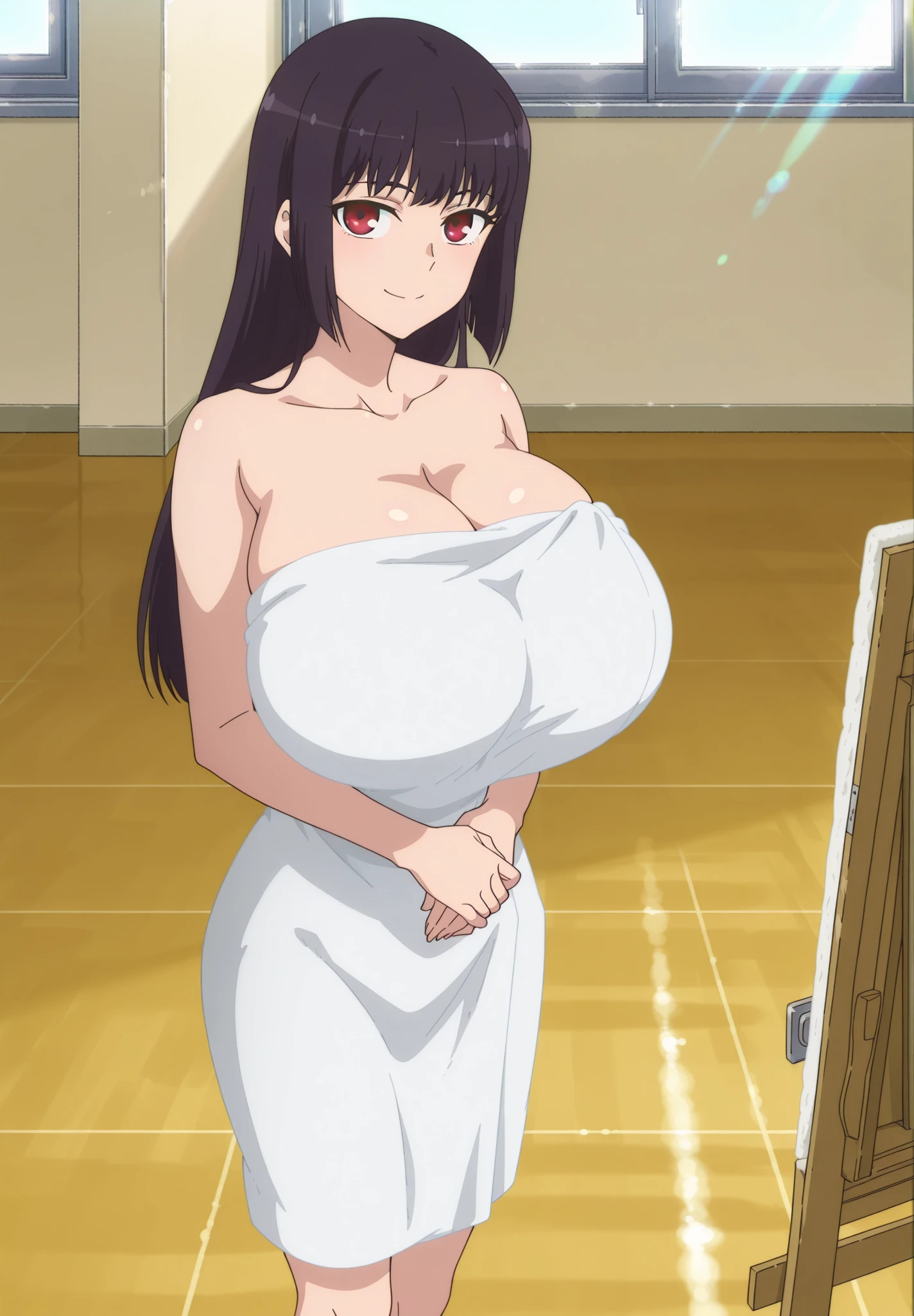 score_9, score_8_up, score_7_up, source_anime,
Komi shouko,
1girl, ((shy)),
Black hair, long hair, purple eyes, big boobs, looking at viewer,
indoors, blurry background, (((own chest grab))), ((blush)), nude, hotsprings, onsen, steam, night time