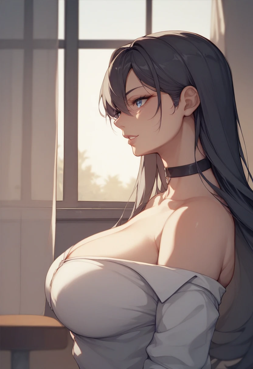 empty eyes empty eyes empty eyes empty eyes blush muscular girl black hair yellow eyes pale skin large breasts