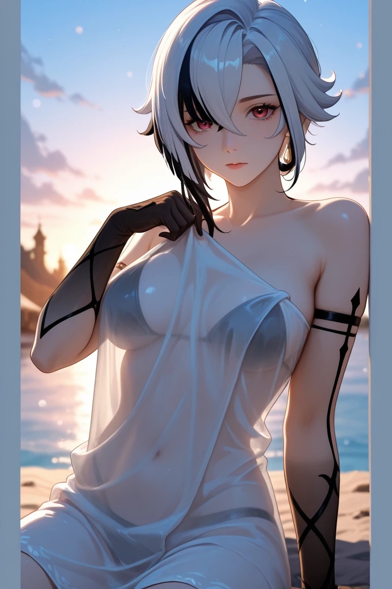 (((((middle-aged women))))), masterpiece, super detailed, 8K portrait, RAW photo, portrait photography, highly detailed face, ((fantasy)), 1 female, (((short woman))), (((magician))), (((((nervous look))))), (wariza:2.0), (crock:2.0), (((drooping head))), (((((pussy juice))))), (((A face full of errors))), 33 years old, (((slut))), (((((Pee smell))))), (((bad smell))), (black little eyes), (white hair:2.0), (((medium bob hair))), (((Sideburns hide a long face))), (ahegao:2.0), (smile:2.0), (((((drool overflowing))))), Larger earrings, (((white skin color))), (((((Dusky blue ultra-fit puffy sleeve bikini))))), chest pocket, (((black silk cloak))), (((little waist hip pouch))), (((leather boots))))), midday sun, surreal, ((((flat chest)))), (((thick thighs))), long legs, In the medieval outdoor, environmental lighting, shadow details , Focus the camera on the thigh, strong wind, light fog,