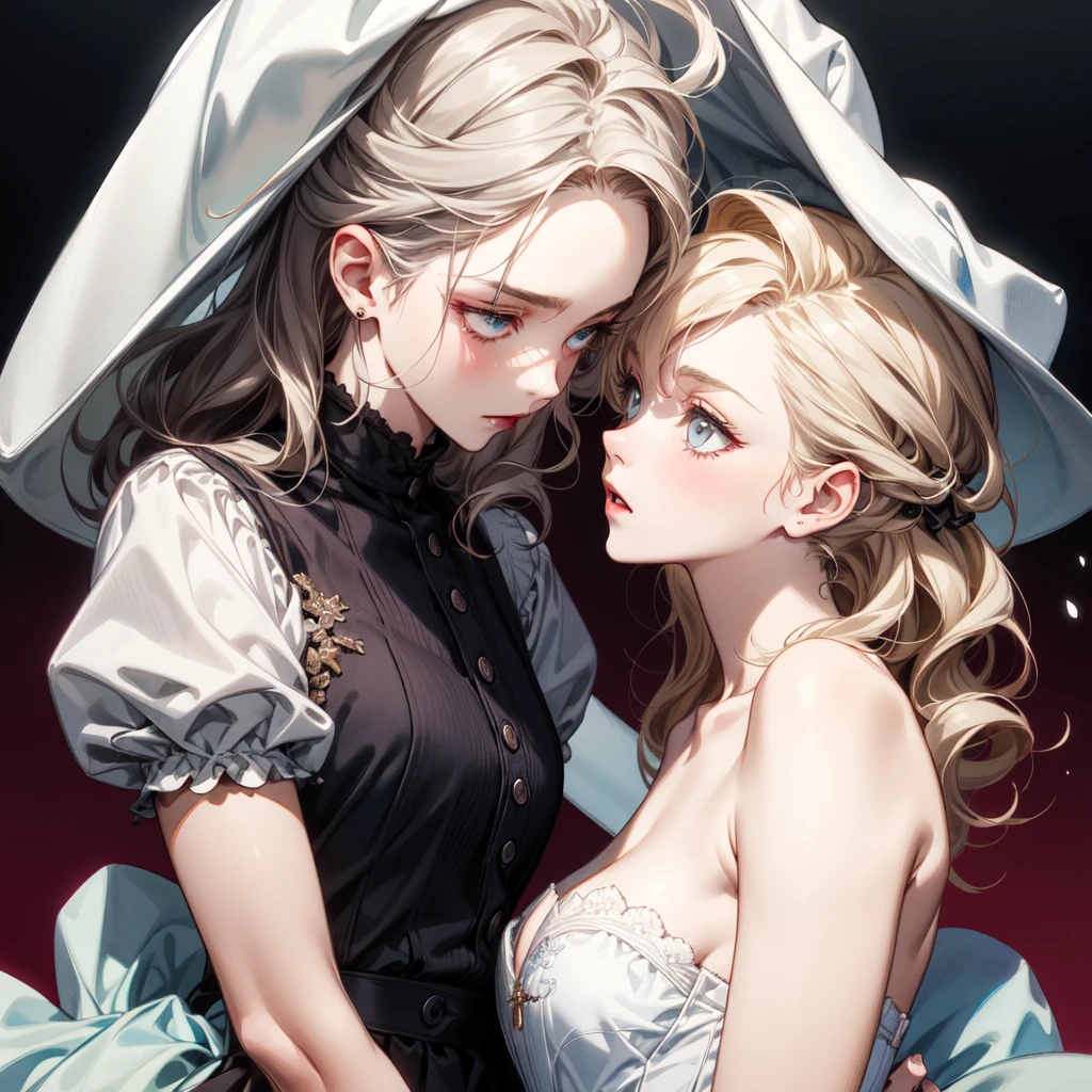 ((Biologically correct limb count))、((whole body including face))、4K、Masterpiece、((Focus on the face))、((Symmetrical, well-proportioned facial features))、Eyes with delicate depictions、(((1 person)))、Beautiful woman、Outstanding style、Slender Body、((Headband、Gothic Lolita、Red Dress、(High heels)))、(smile)、(Close-up photo of the upper body)、High angle、Stop and look up、Photo with white border