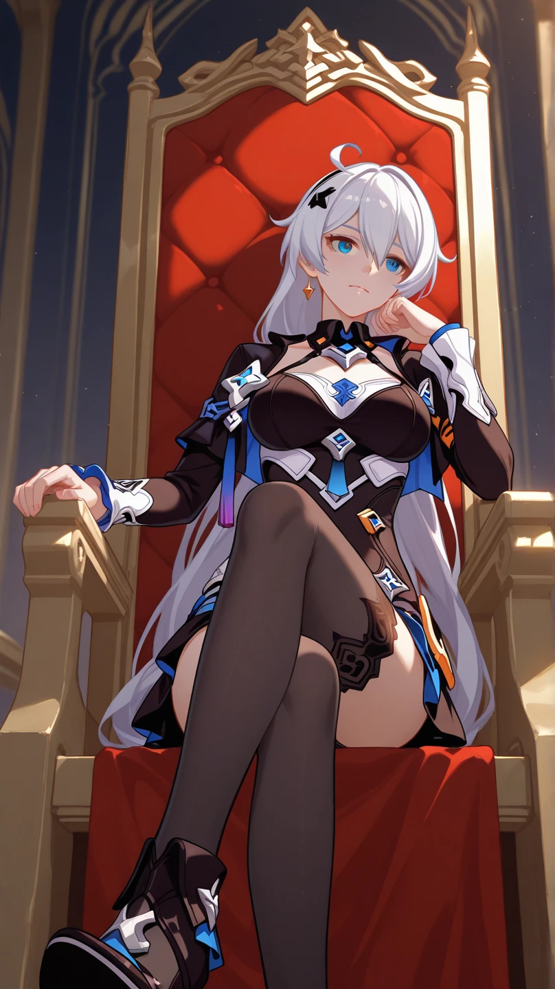 1 girl (wear witch hat), (heterochromia eyes)beautiful eyes finely detailed, (two tone hair color (red and white), long hair, tipsy smile, drunken, blush on her face, wearing armor, finely detailed black and white armor, cinematic lighting, intricate filigree metal design, laying her back on sofa, middle ages style bedroom, full body, anime best girl, masterpiece sidelighting, night time, masterpiece, top-quality, detailed, High resolution illustration
