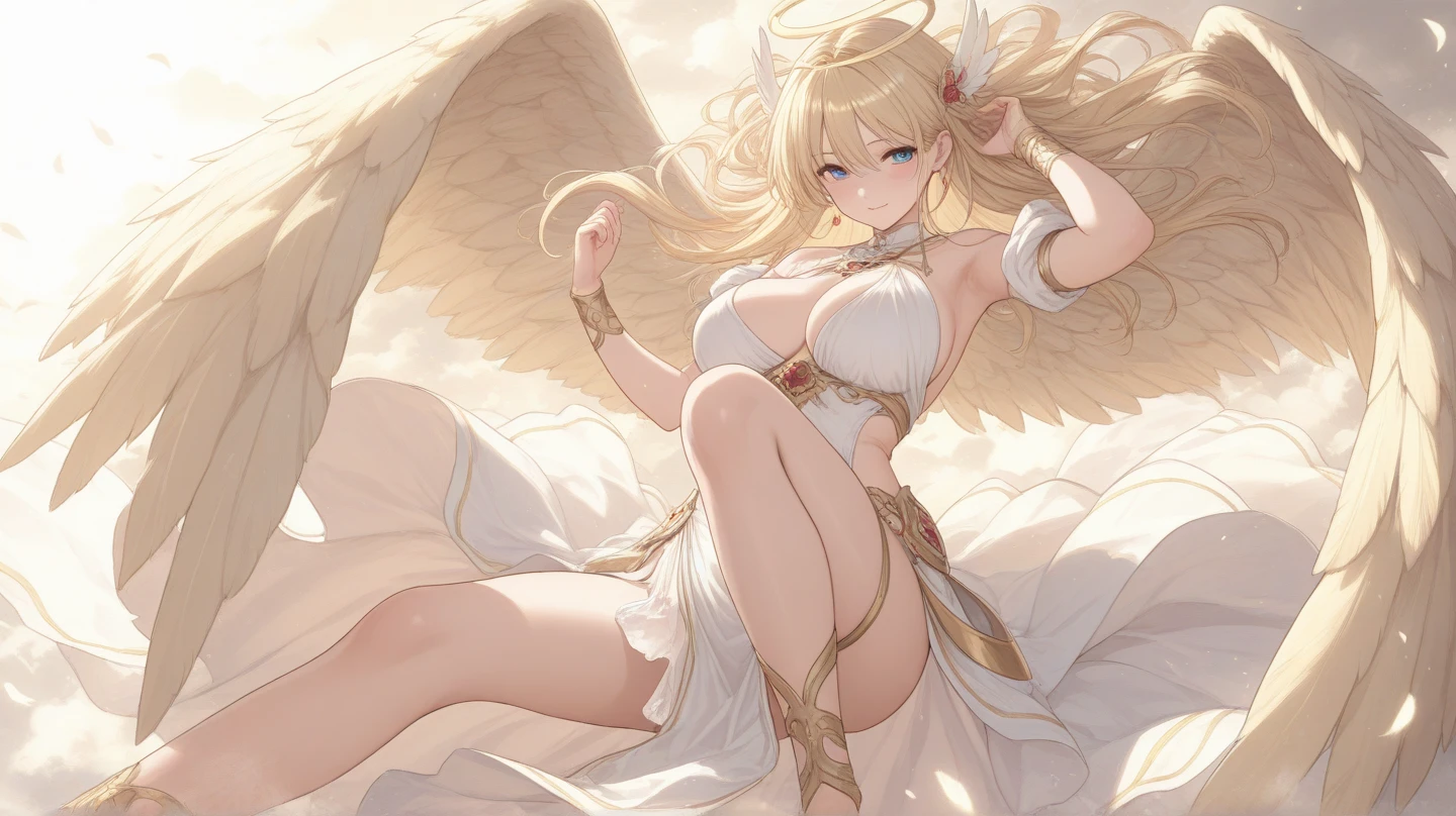 Quality over 8K, a female angel,Sexy,Long Blonde Hair,Anime,Goddess,Symmetrical blue eyes,Ultra detailed eyes,Transparent lingerie,forest,Sword,golden wings,Full body,hyperdetailed lips, hyperdetailed face, Double eyelids, Ultra Detailed feet,で,Beautiful legs,Tight boots,Full Leg Priestess、valkyrie、Angel wings、a navel、sideboob barbosa、with an intricate、Particles of light、thighs thighs thighs thighs、shinny skin、Perfect litthing、1girl in、looking at the viewers、Winged headgear、pelvis curtain、A smile、(masterpiece)、(top-quality)、Very gigantic-breasts、maternal、Porcelain Skin、honey blonde hair、Very long hair、hair wavy(valkyrie,Paladin:0.6),Angel wings,with an intricate, Perfect Lighting, Looking at Viewer,(masutepiece), (Best Quality)(valkyrie,Paladin:0.6),Angel wings,with an intricate, Perfect Lighting, Looking at Viewer,(masutepiece), (Best Quality)(ValkyrieArmor:0.5),(Winged headgear:1.1),School Girl,,with an intricate, Perfect Lighting, 1girl in, Ponytail, Looking at Viewer, Smile, snulight,creek,blazing(masutepiece), (Best Quality),thighs thighs thighs thighs 、a beauty girl,red color mecha,As graceful as a swan,Enchanting,Long grey hair,Red body,Fluorescence line,White hands,lab room,FutureTech,Red indicator light on the body,Full body photo,standing on your feet,dreamy scene,,dyna,super detailing,Cell shade,8K detail post-processing,magnifica,hyperphotorealism,8K,epic composition,intricate-detail,unrealengine,Flying,Laser Cannon,Holy Angel Mecha,Mechanical exoskeleton,whaite hair,golden pupils,flower sea,Eventide,Angel Maiden,Angel wings,White long skirt,war,Top quality combat stance, 4K, masutepiece :1.3), short petite pretty woman, Blue-haired、Curly hair、length hair、Colossal tits、 Ultra-detailed face、maid clothes、Detailed eyes, sluttish, Pose Seductive, Smooth skin, (huge-breasted), Round breasts、red blush。kawaii、Shy、1 Crying face、nightcity、Sateen、Kimono without sleeves、A dark-haired、Holding a weapon with blood on it、Looking at the camera、Cherry blossoms are d