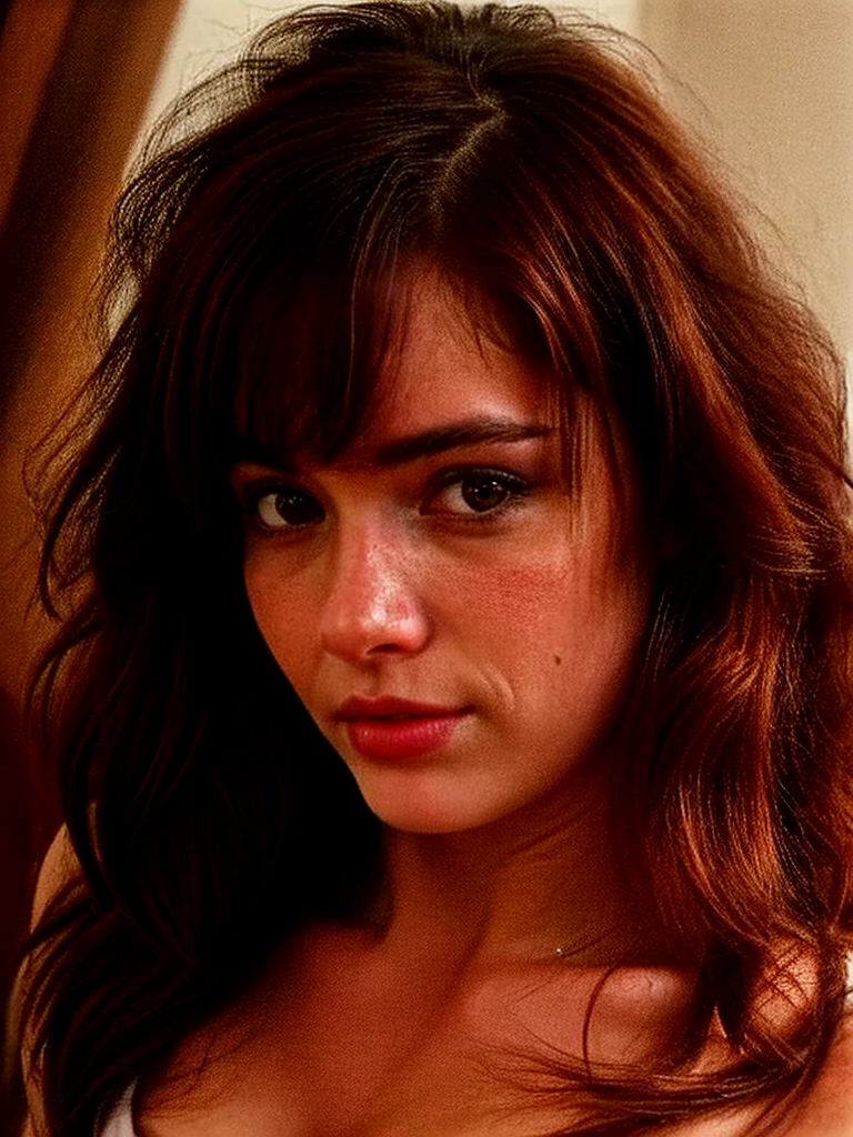 retrato de chica pelirroja pecosa