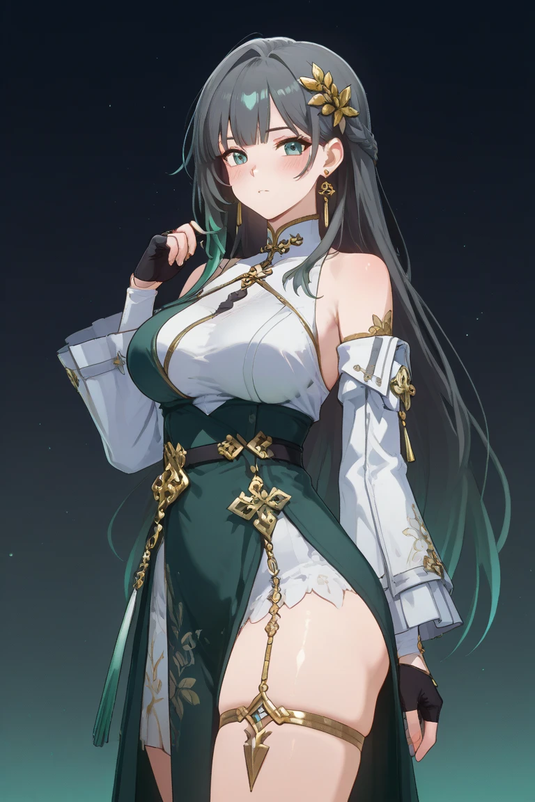 Beautuful Women,Raised sexy,huge tit,cleavage,show legs,Perspective 1.2 times,(Chained),arms stretched wide,standing on your feet,Hanfu,Drenched,Pubic area is clear,photorealestic,highest details