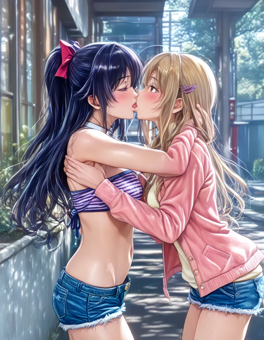 {perfect anatomy},((beautiful face:1.5)),((Pregnant: 0.8)), ((( french kiss, 1 girl, 1. Homeless old man, hetero,kiss, french kiss, tongue kiss, closed my eyes:1.5))),stars and stripes bikini,(masterpiece, best quality, illustration, delicate details, 8K:1.3), (studio light, best shadow, picturesque, styleadder),
BREAK, (sharp eyeliner, (symmetric eyes, perfect eyes, detailed eyes), finely detailed beautiful face, perfect anatomy),
BREAK, nice hands, perfect hands, hand by Guido Daniele,
BREAK, 1girl, solo,
BREAK, FletcherMKIIBikiniKC, (blue) bikini, (sailor collar) bandeau, (hibiscus) hair flower, (blue) hairband, navel, thigh strap, collarbone,
BREAK