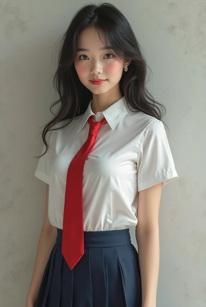 (Masterpiece, best quality:1.2), 8K, 15 years, 85mm, official art, raw image, nonsense, white shirt, beautiful face, close up, upper body, violin, gardenia, beautiful girl, , (Navy pleated skirt:1.1), Waist band, thigh, short sleeve, in the train, sit on the seat cushion, look at viewer, No makeup, (smile:0.4), Film texture, Chromatic aberration, Sharp focus, Headlight, clear light, teenager, detailed face, bokeh background, (dark red necktie:1.1)