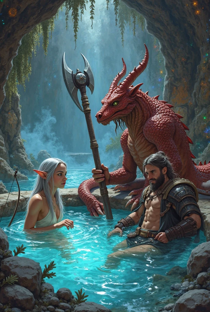 The Lord of Darkness and the Lady Dragon at the hot springs.