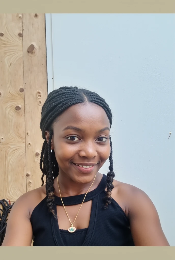 Beautiful young girl with big breast Smiling, en soutien et en jupe rouge