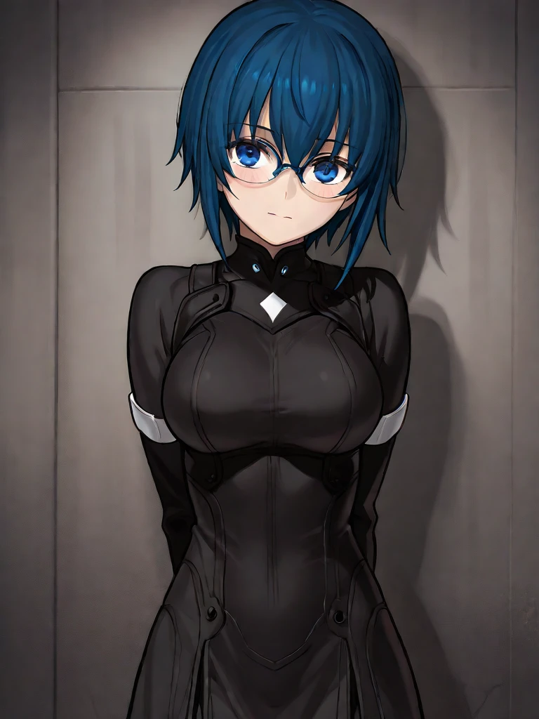 masterpiece, best quality, highres,
XenoviaDef, 1girl, solo, blue hair, yellow eyes, two-tone hair, sidelocks, multicolored hair, short hair, streaked hair, bangs, hair between eyes, medium breasts, breasts, large breasts, expressionless, frown, raised eyebrows,
thighhighs, gloves, short sleeves, boots, green hair, black gloves, elbow gloves, black thighhighs, fingerless gloves, black footwear, leotard, covered navel, thigh strap, shadow, turtleneck, halterneck, thigh boots, black leotard, on floor, arm strap, strap, impossible leotard, cross, cross necklace,
cowboy shot, looking at viewer, forest, sunlight, cloudy, laughing, <lora:Xenovia:1>