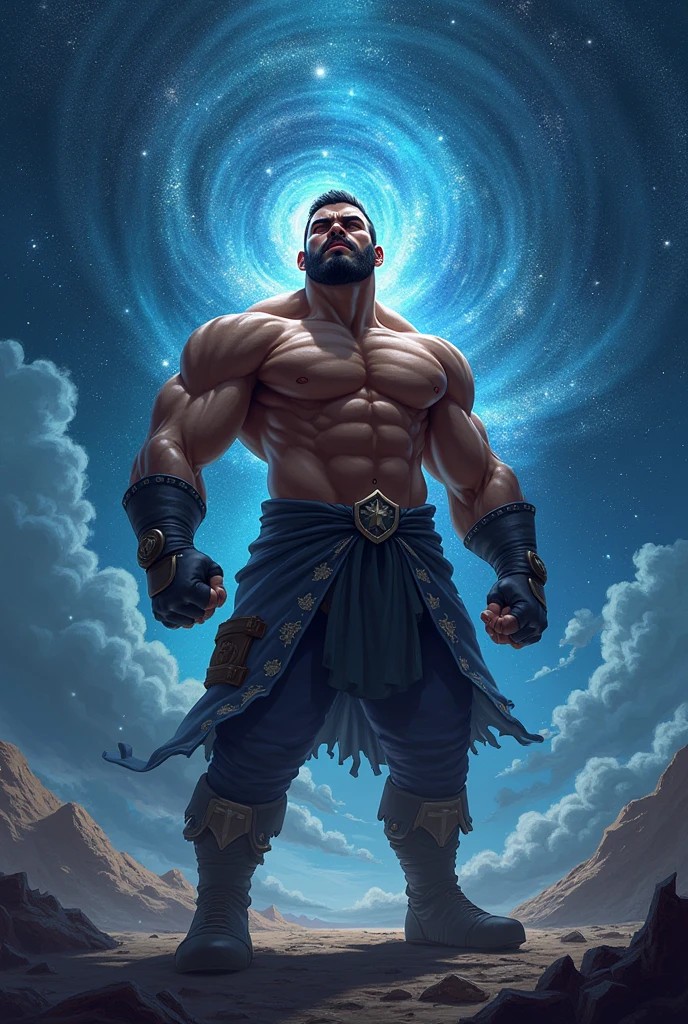 best qualtiy, tmasterpiece, ultra high resolution, illustration, 1 Men,Whiskerusculature,penisbulge,with short black hair,Brush cut,Burly,Bruiser,Bright colors,blue butterflies,White loincloth,Abs,rays of moonlight,Particle light effects,Dreamlike,penisbulge,ancient greek clothes