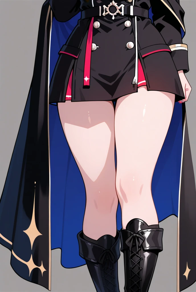 ((1beautiful girl)),,(((Silvery hair))),(((Braids2Book hairstyles))),(((Middle bangs))),(((put out one's forehead))),(((Golden Eyes))),(masterpiece)), (((drooing eyes))),((top-quality)),((Vivid light and shadow depiction)), (The ultra-detailliert), ((kawaii)), cute little, (Detailed body line depiction), ((detailed face depiction)),((ighly detailed)), (8K), top-quality, (Beautiful fece),(((World-class quality))), ighly detailed, hight resolution,(((独奏))),(((thick eyebrow))).((((shinny hair)))),(((White and beautiful skin))),(((small udder))),(((Bold poses))),(((Bright smile))),(((red blush))),(((composition seen from below))),(((In a dark room))),(((looking-down))),(((Looking up from your feet))),(((Gray military uniform))),(((tight skirts))),(((Black Knee High Socks))),(((white panty))),(((Pose on Salute)))