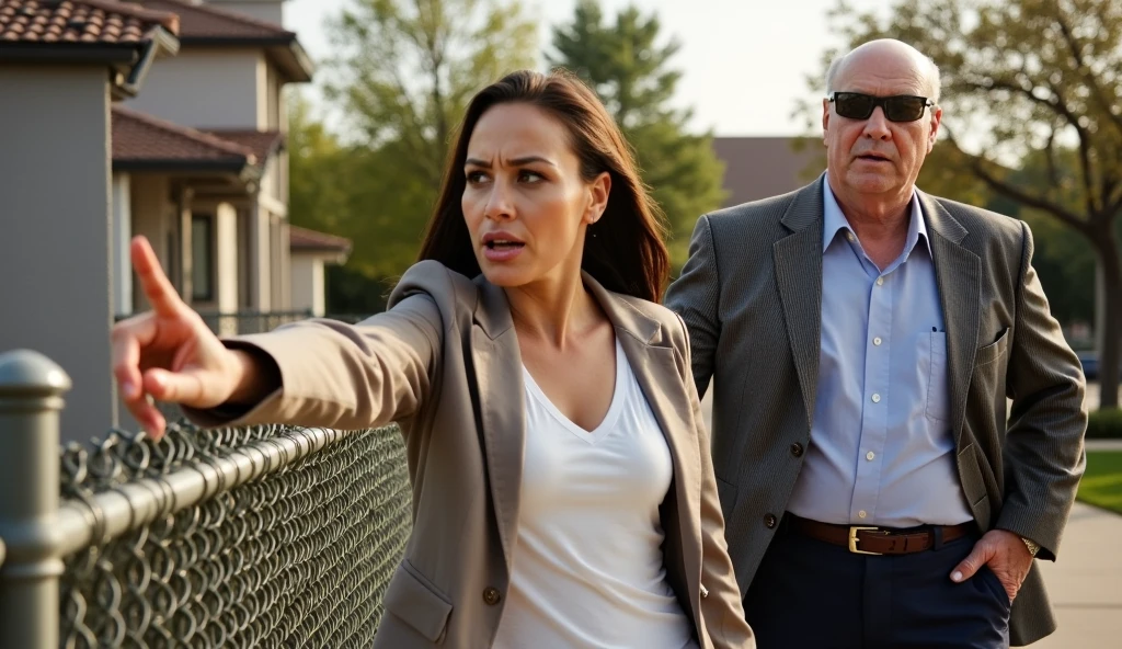Anna facing the serial killer in a tense confrontation, with the detective rushing in to save her.*