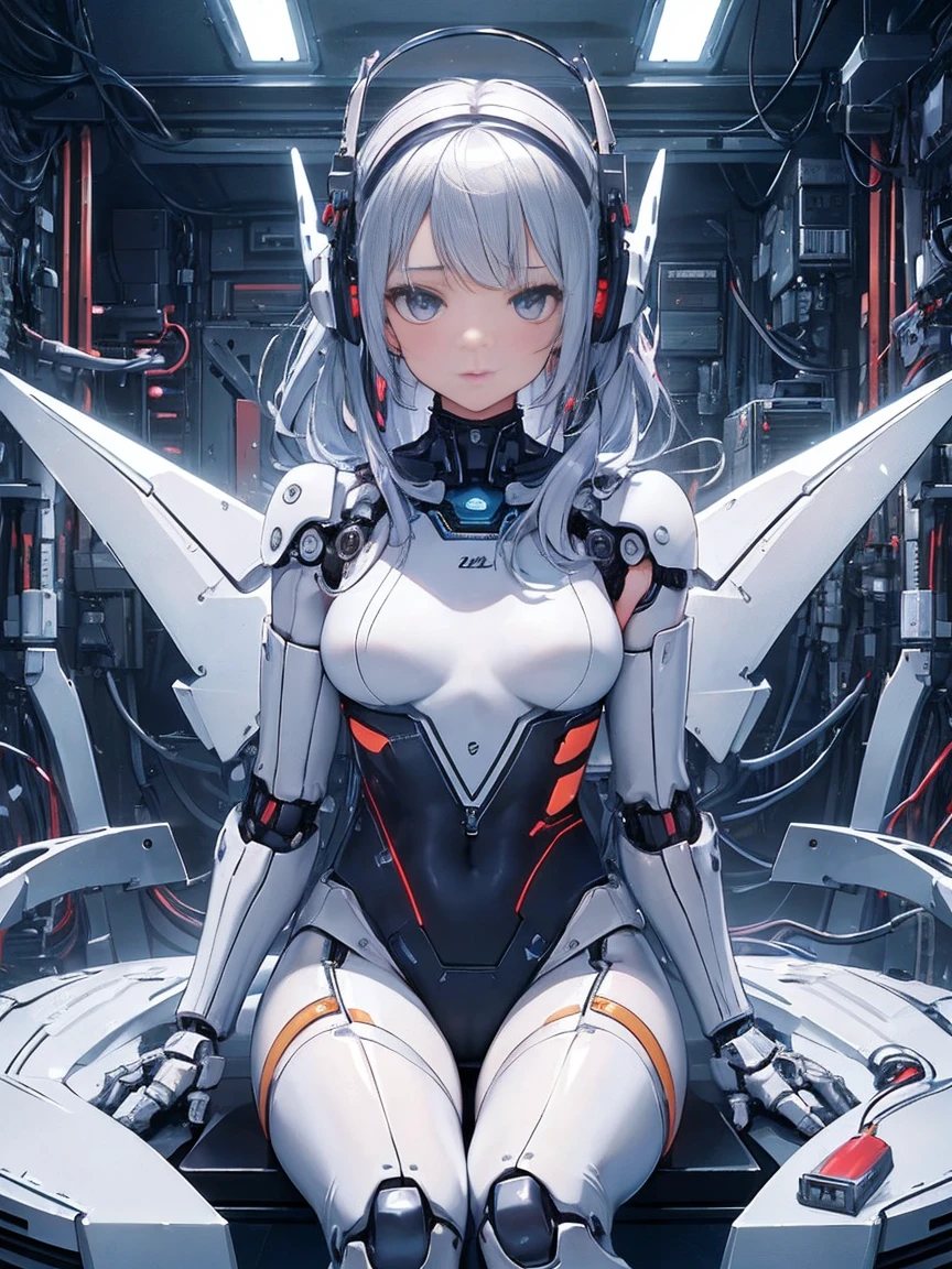 Anime - style woman in futuristic suit standing in room, biomechanical oppai, Perfect Anime Cyborg Woman, perfect android girl, Girl in Mecha Cyber Armor, an oppai cyberpunk, gynoid cyborg body, Cute cyborg girl, anime cyborg, cybersuit, cyborg - girl with silver hair, Cyberpunk anime girl mecha, cybersuit, beautiful girl cyborg