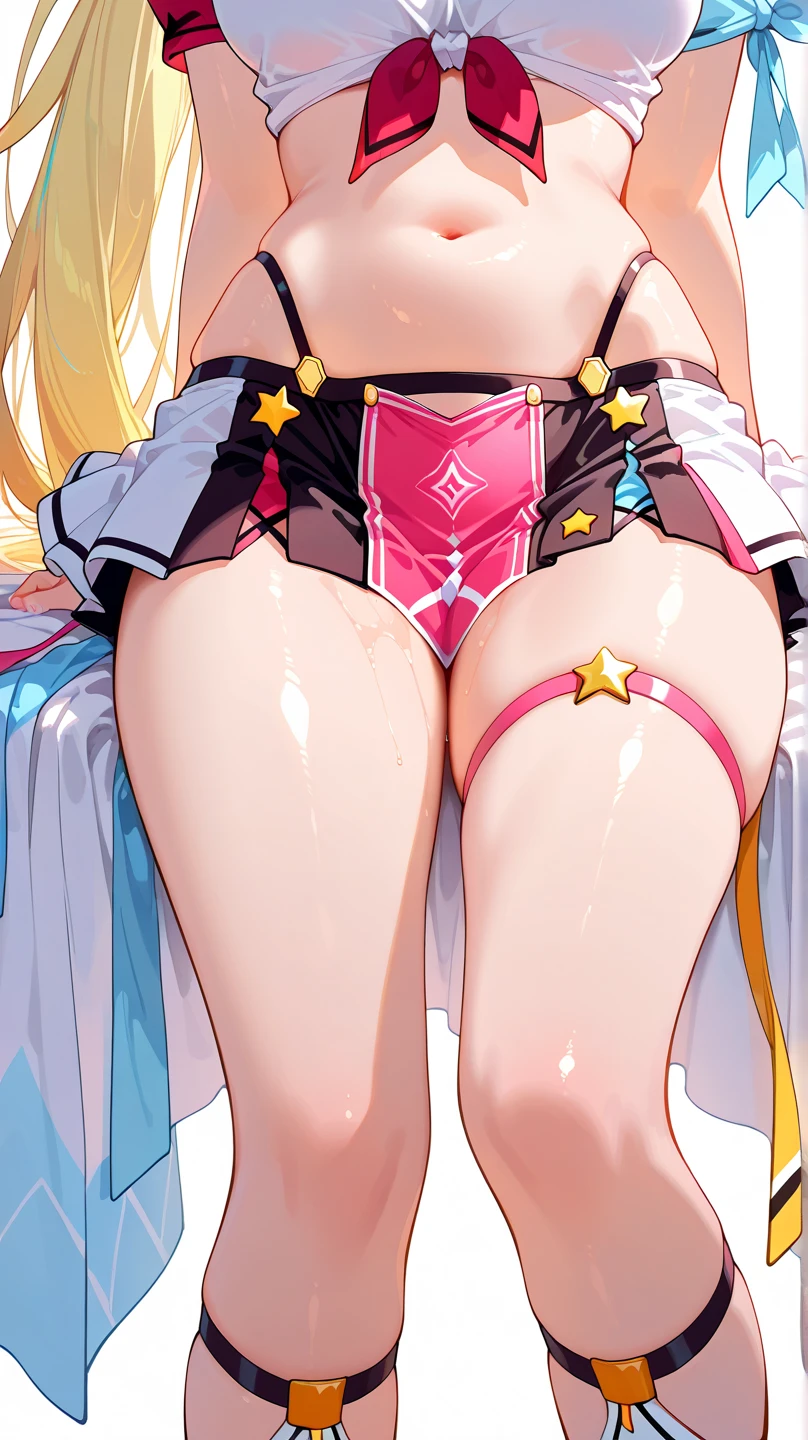 nsfw、BREAK Perfect Anatomy、Highest quality、(cute:1.1)、(cute)、(High resolution:1.2)、Unbelievably absurd:1.3、Incredible illustrations、(cuteイラスト:1.2)、Beautiful background、(1 girl) 、solo)、(10th Generation、JK、Loli face、Small breasts:1.2)、 Blonde hair and blue eyes, Long twin tail hair,Dark Skin 1:2, Cute Hips, slender、evil grin,(Sleeveless sailor shirt、mini skirt、Micro Shorts、(see through),White garter stockings、、Pom-pom),armpit、crouching、Cheerleader