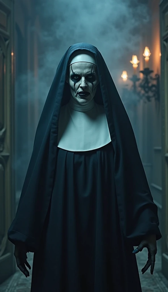 Clean girl aesthetic, drinking coffee with Valak at a cafe