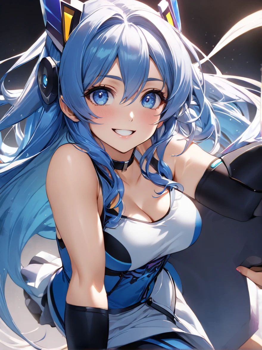 anime style, Dreamlike fantasy megastructure beyond the end of time, 1girl, woman, desert ,arctic ronin villainess, silk, kimono, mask, bombshell hair, glowing light color:lightblue hair with azure highlights, half updo, average figure, caucasian<lora:EnvyCuteXL09:1>