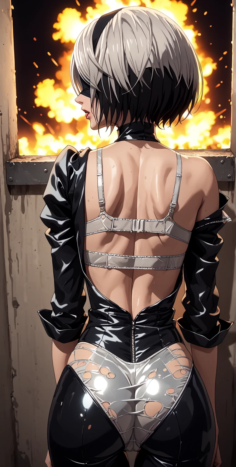 male focus,muscular male,short black hair,Less stubble,bonitas,detailded face,((((through the wall, stationary constraints,focus on the ass,restrained, prisoner,photoshot(object),,)))),Put on a suit,wearing a tied,pantyrose,Admire the masterpieces,8k,Depth of field,bokeh,detailded,homoerotic,(homoerotic),altamente detailded,sharp focus,Intricate,,Soft,chic,8k'',fancy,cinematic lighting,cinematic,work of art,Mattire,photoshotrealistic,4K'',8k,comely,volumetric lighting,Dramatic, Negative prompt, NSFW