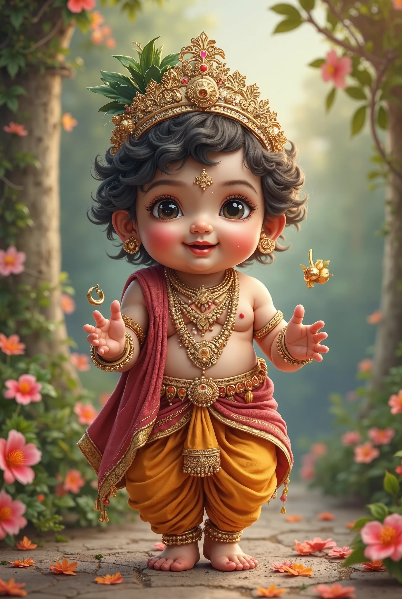 Shri krishna in baby, write birthday wishes from Dingif Infotech