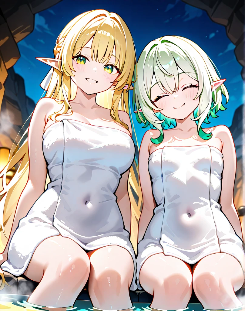 Elf leotard,naked,detailed,big breast,2woman,(2girl),smile
