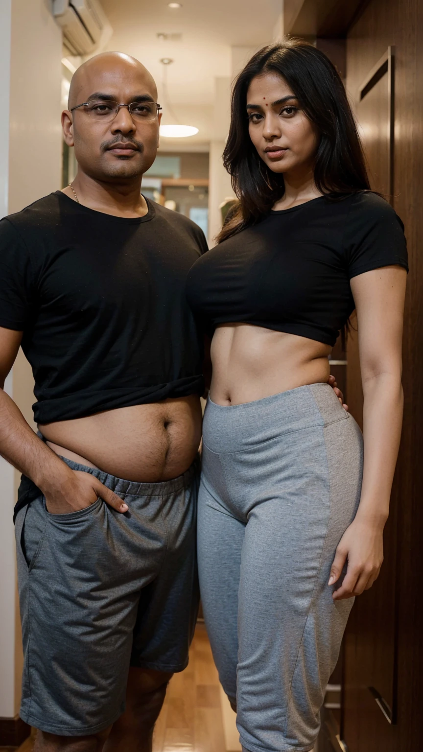 (((2heads))), a beautiful chubby norweigian:1.1 and african 18 year old man,(big bulge:1.7),fit, beautiful face, detailed hazel and brown eyes eyes, naked, unathletic, very wide shoulders, flat chested, (half white and half black shirt):1.2,wet, drenched, yellow hair with blue highlights, highlights, green hair wirh pink highlights, unathletic, at. Indoors At the gym, other people in background working out, smiling, full body, realistic, detailed,
