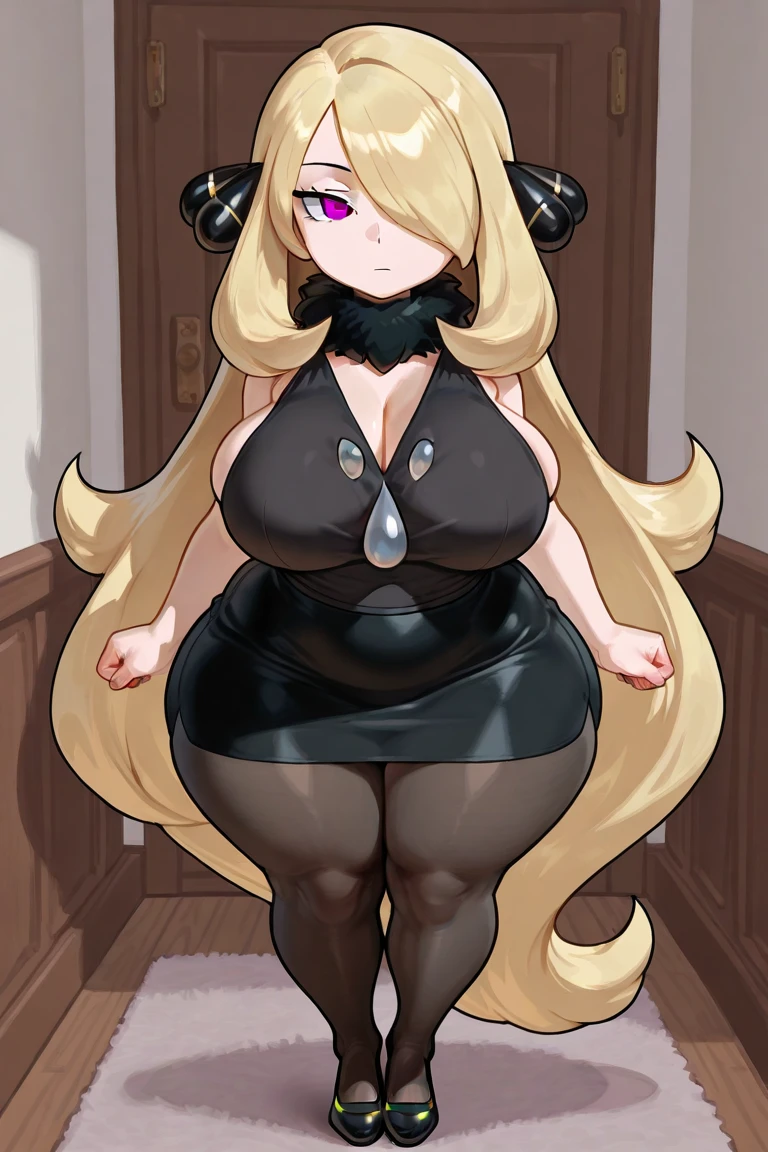 young elf girl, lila eyes, lila Pullover, black long skirt, whole body to see, smiled, excited, moans, brown long hair, (( very wide hips)), (((colossal Thighs, gigantic thighs, very huge thighs, very big thighs))), sexy pose